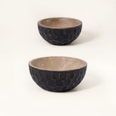 black masala wooden nut bowl- large & small - ellementry